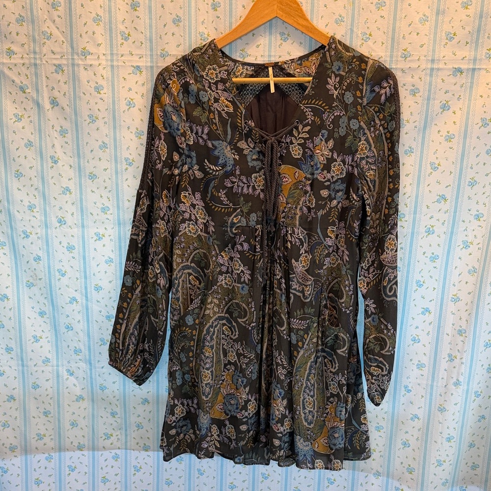 Free People Floral Paisley Long Sleeve Top - Size small